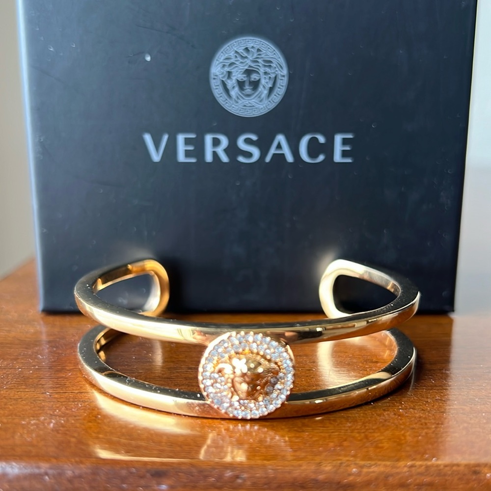 Versace Crystal Medusa Cuff Bracelet